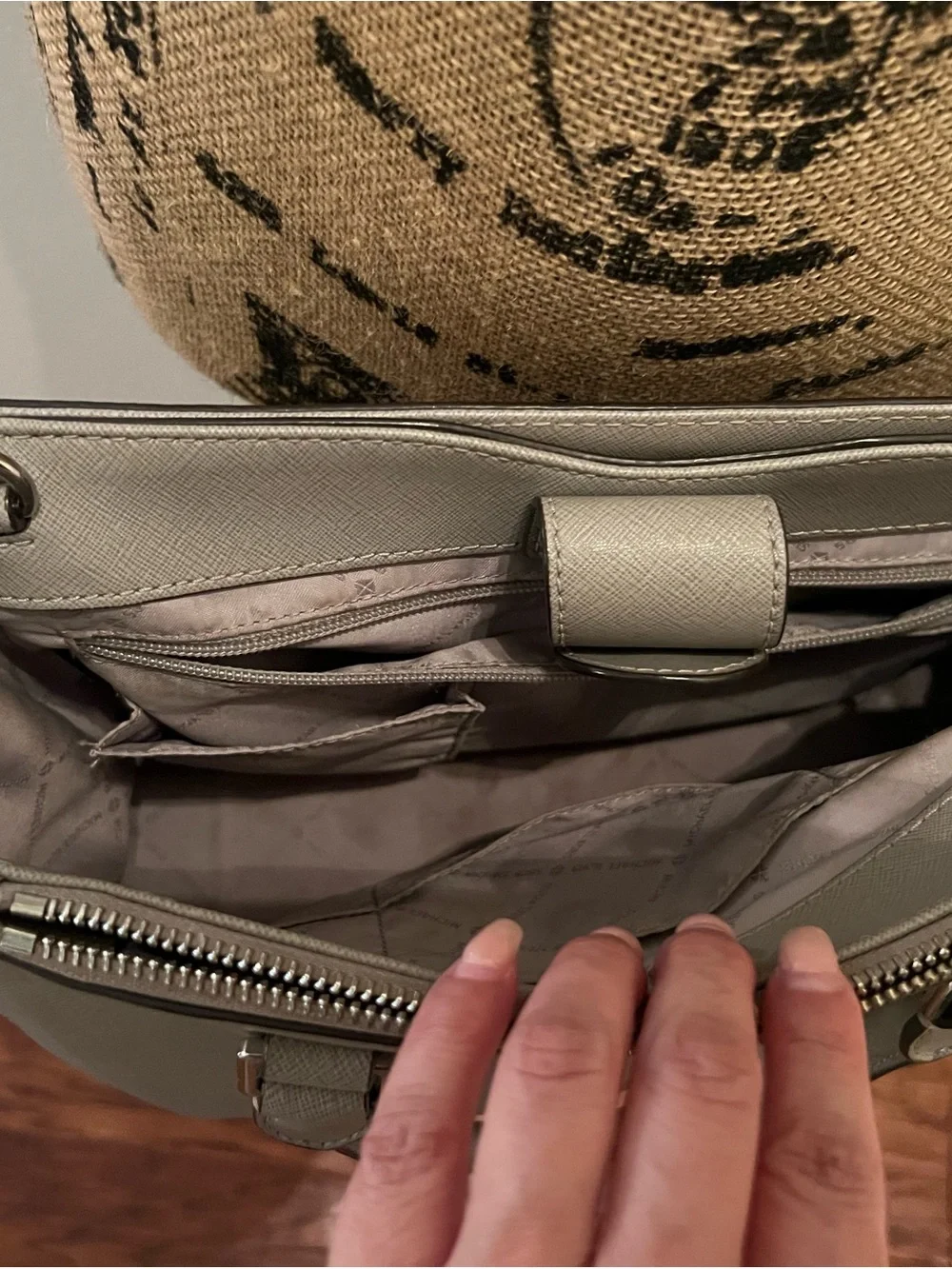 Michael Kors Taupe Saffiano Leather Satchel